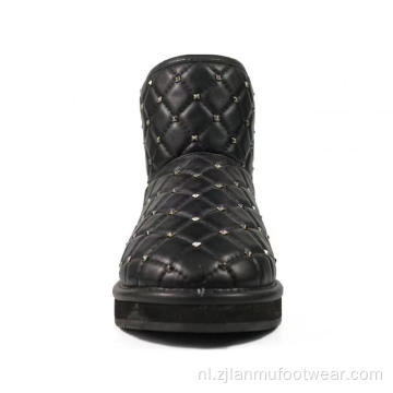 Sninestone Qulited Wool Snow Boots